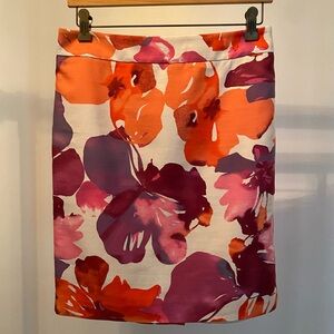 LOFT watercolor floral pencil skirt